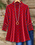 Polka Dot Velvet Turtleneck Tunic