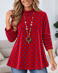 Polka Dot Velvet Turtleneck Tunic