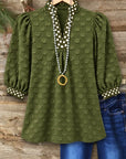 Textured Polka Dot Babydoll Top