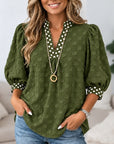 Textured Polka Dot Babydoll Top