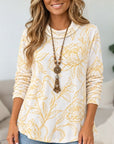Floral Print Fold Over Collar Tunic