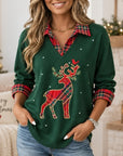 Christmas Reindeer Applique Embroidery Top