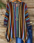 Multicolor Striped Asymmetrical Tunic