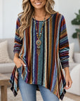 Multicolor Striped Asymmetrical Tunic