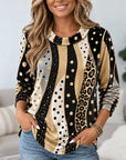 Leopard Polka Dot Patchwork Tunic