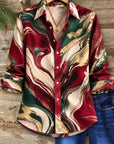 Marble Print Button Down Shirt