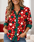 Christmas Polka Dot Collar Shirt