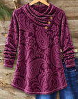 Paisley Velvet Cowl Neck Tunic