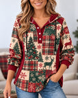 Christmas Patchwork Hooded Tunic