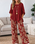 Floral Paisley Tunic Pants Set