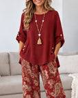 Floral Paisley Tunic Pants Set
