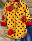 Floral Polka Dot Tunic Shirt