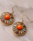 Antique Bronze with Orange/Blue Boho Chic Statement Earrings