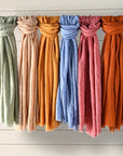 Soft Candy Color Cotton And Linen Scarf