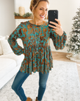 Vintage Floral Velvet Blouse