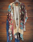 Fashion Irregular Hem Printed Casual Cardigan Jacket