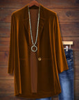 Soft Velvet Solid Color Blazer