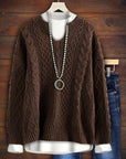 Knit Solid Color Split Neck Sweater