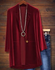 Soft Velvet Solid Color Blazer