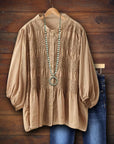Ruched Balloon Sleeve Shirt