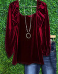 Vintage Velvet Ruched Top