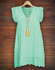 V -Neck Ruffle Romper Dress (has side pockets)