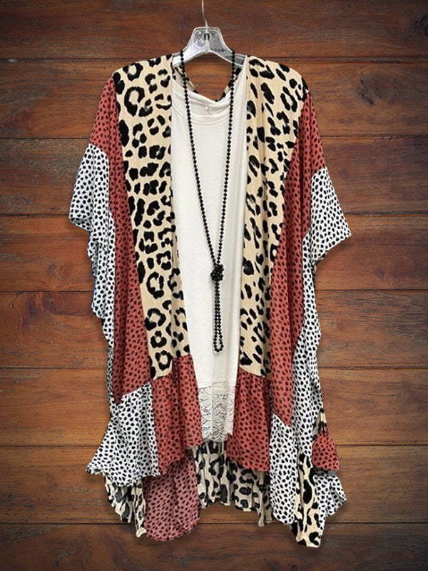 Leopard Print Oversized Cape Trench Coat