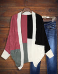 Fashionable Long Sleeve Contrast Cardigan Sweater