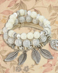 Ethnic Vintage Leaf Owl Multilayer Bracelet
