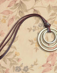 Boho Three Rings Pendant Accessory Pendant Long Necklace