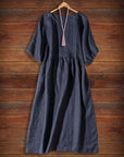 Fashion Loose Round Neck Short Sleeve Dress