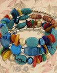 Vintage Turquoise Shell Beaded Multilayer Winding Bracelet