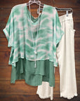Tie Dye Chiffon Overlay Top