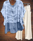 Tie Dye Chiffon Overlay Top