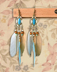 Creative Retro Ethnic Tassel Feather Earrings