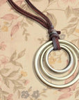 Boho Three Rings Pendant Accessory Pendant Long Necklace