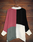 Fashionable Long Sleeve Contrast Cardigan Sweater