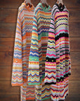 Rainbow Striped Pullover Mid Length Sweater
