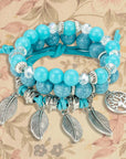 Ethnic Vintage Leaf Owl Multilayer Bracelet