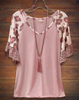V-Neck Leopard Panel Casual Half Sleeve Tee