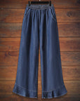 Relaxed Ruffle Soft Denim Pants