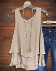 Double Layered Cotton Yarn Tank Top