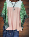 Mixed Floral Print Sleeve Tee