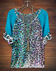 Leopard Print Ruffle Sleeve Top