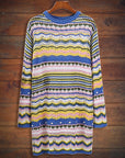 Rainbow Striped Pullover Mid Length Sweater