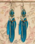 Creative Retro Ethnic Tassel Feather Earrings