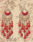 Waterdrop Tassel Drop Earrings Boho Crescent Earrings
