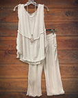 Fashion Casual Loose Sleeveless Cotton Linen Two-piece Set