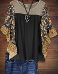 Mixed Floral Print Sleeve Tee
