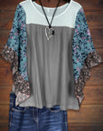 Mixed Floral Print Sleeve Tee